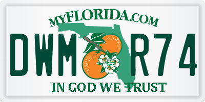 FL license plate DWMR74
