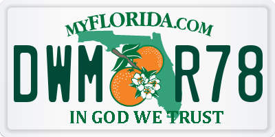 FL license plate DWMR78