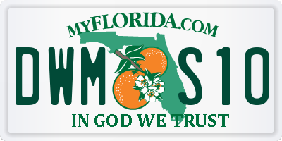 FL license plate DWMS10