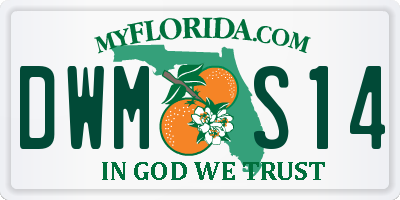 FL license plate DWMS14