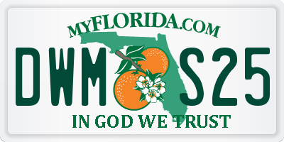 FL license plate DWMS25