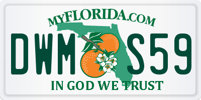 FL license plate DWMS59
