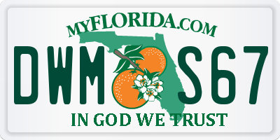 FL license plate DWMS67