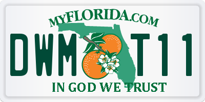 FL license plate DWMT11