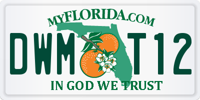 FL license plate DWMT12