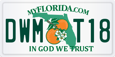 FL license plate DWMT18