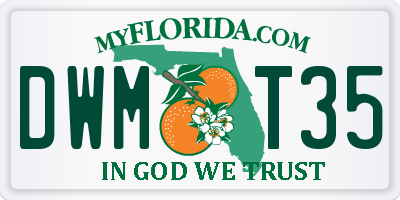 FL license plate DWMT35