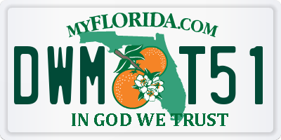 FL license plate DWMT51