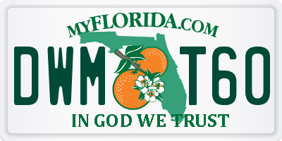FL license plate DWMT60