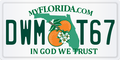 FL license plate DWMT67