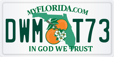 FL license plate DWMT73