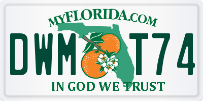 FL license plate DWMT74