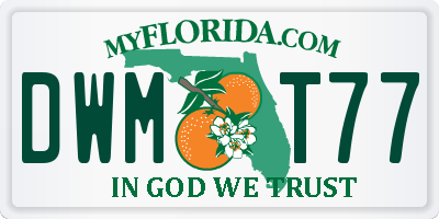 FL license plate DWMT77