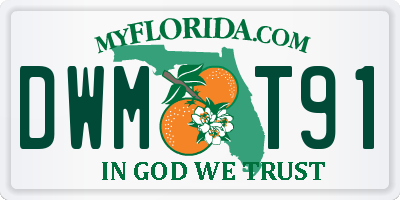 FL license plate DWMT91