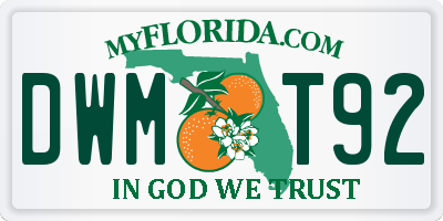 FL license plate DWMT92