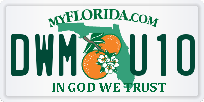 FL license plate DWMU10