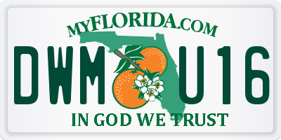 FL license plate DWMU16