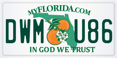 FL license plate DWMU86