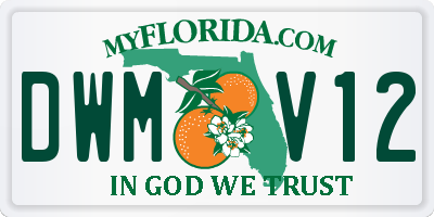 FL license plate DWMV12