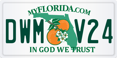 FL license plate DWMV24