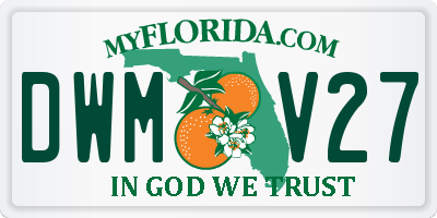 FL license plate DWMV27