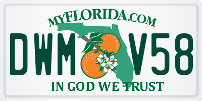 FL license plate DWMV58