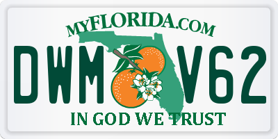 FL license plate DWMV62