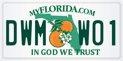 FL license plate DWMW01