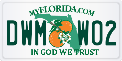 FL license plate DWMW02