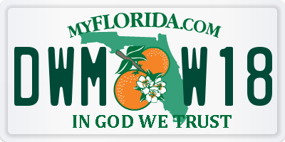 FL license plate DWMW18
