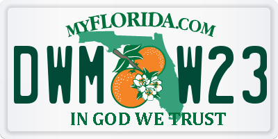 FL license plate DWMW23