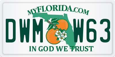 FL license plate DWMW63