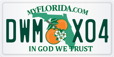 FL license plate DWMX04