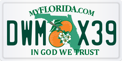 FL license plate DWMX39
