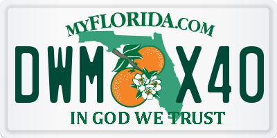FL license plate DWMX40