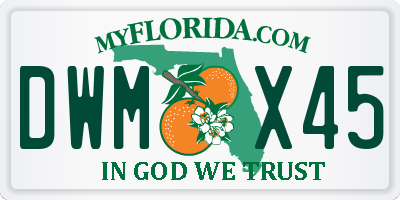 FL license plate DWMX45