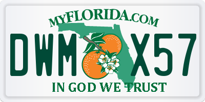 FL license plate DWMX57