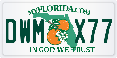 FL license plate DWMX77