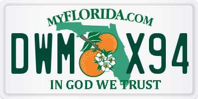 FL license plate DWMX94