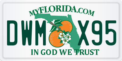 FL license plate DWMX95