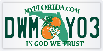 FL license plate DWMY03