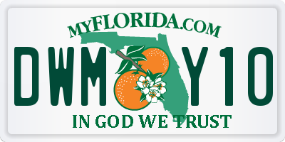 FL license plate DWMY10