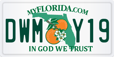 FL license plate DWMY19