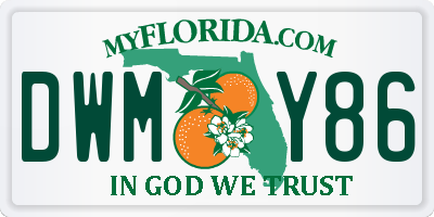 FL license plate DWMY86