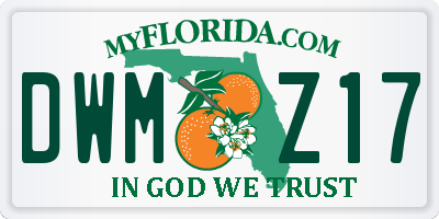 FL license plate DWMZ17