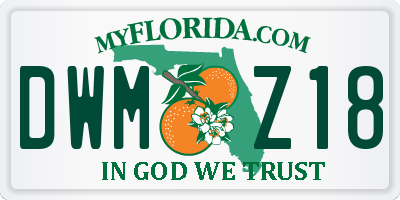 FL license plate DWMZ18