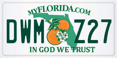 FL license plate DWMZ27