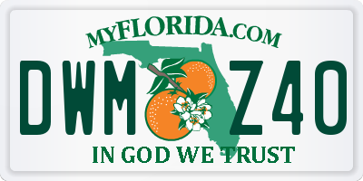 FL license plate DWMZ40