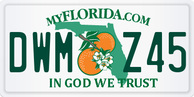 FL license plate DWMZ45