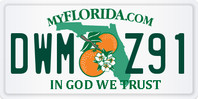 FL license plate DWMZ91